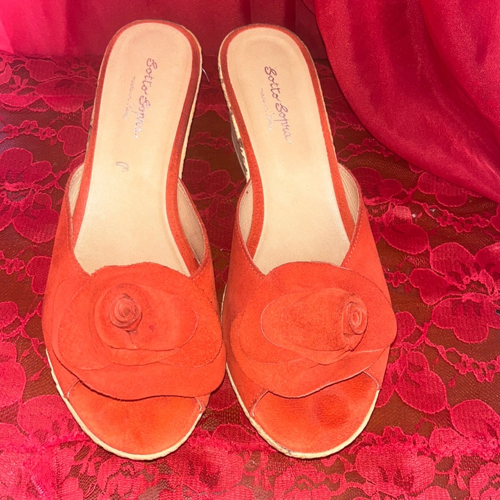 Orange Espadrille Wedges